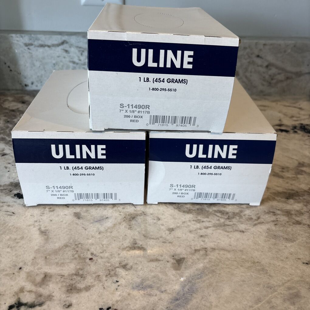 Rubber Bands 7x1/8 Red Uline 200 Per Box