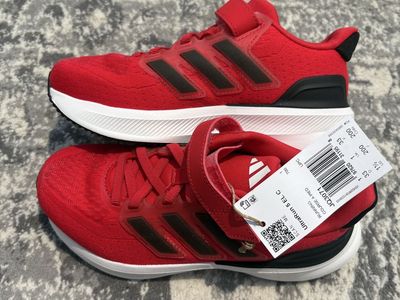 Adidas UltraRun 5 EL C Red Kids Running Shoes Size US 1 1/2 Hook-and-Loop Closure