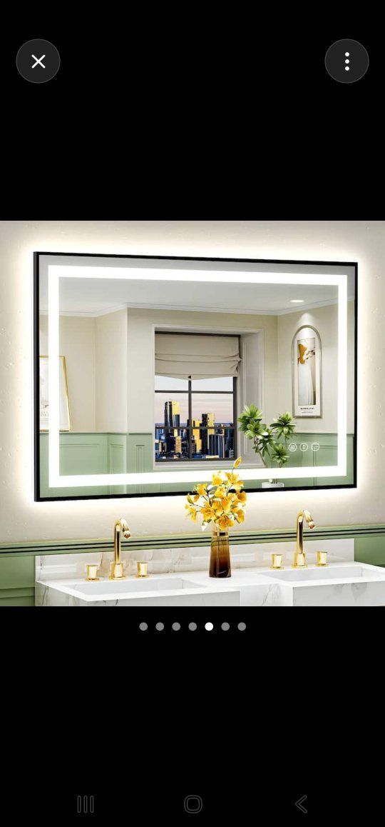 LED Bathroom Mirror 51.5"x39.5" Anti-Fog Dimmable Vanity Mirror New  #148