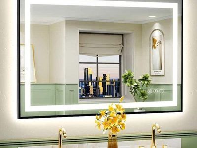 LED Bathroom Mirror 51.5"x39.5" Anti-Fog Dimmable Vanity Mirror New #148