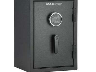 MAXSafes 1.0 cu. ft. Fireproof and Waterproof Safe with Electronic Digital Key Pad Access in Black