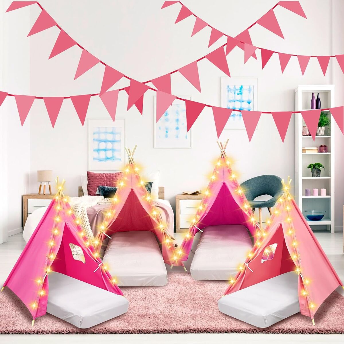6 Pack Sleepovers Teepee Tent for Kids