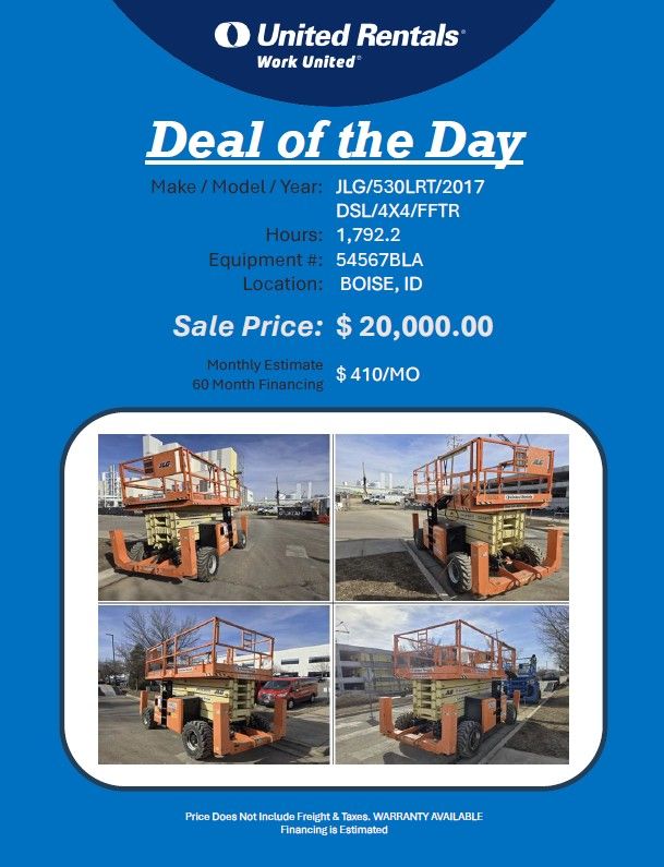 Scissor RT 53ft 530LRT 2017 1792 hrs Boise ID  20K