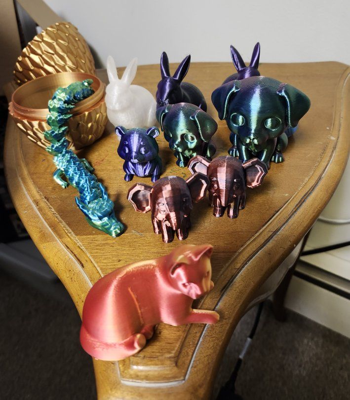 3D printed animals and toys