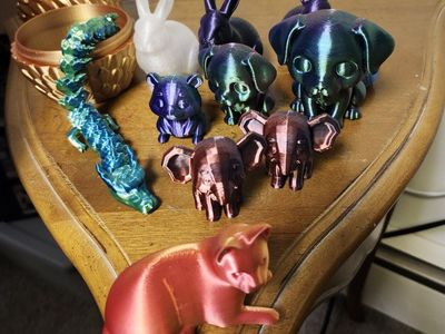 3D printed animals and toys