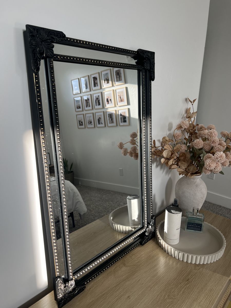 Antique Vintage Style Black Mirror