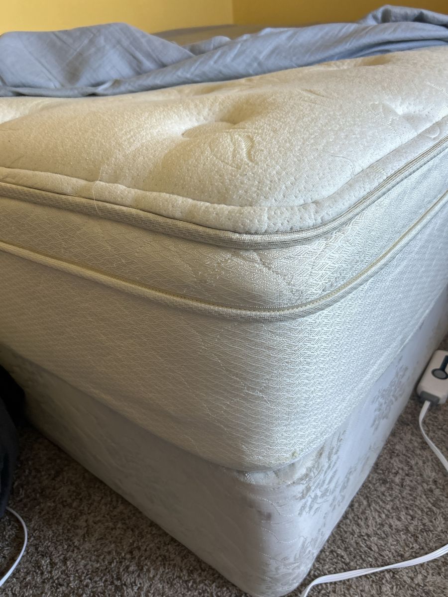 Used White Pillow Top Mattress and Box Spring Set