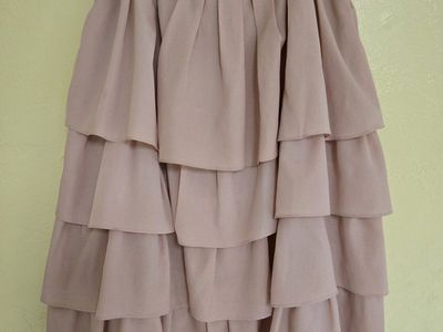 Downeast Pink Ruffle Tiered Skirt Size Small Polyester