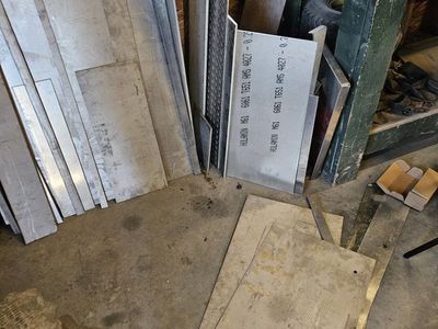 Aluminum plate and flat bar remnants, scraps. Scrapping soon.