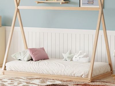 Montessori style teepee twin bed frame