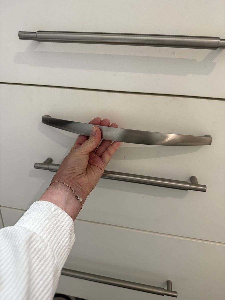 Modern Brushed Nickel Cabinet Handles/Pulls (Set of 10)