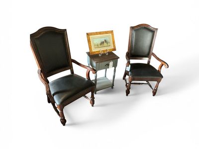 Black Wood Chair Set