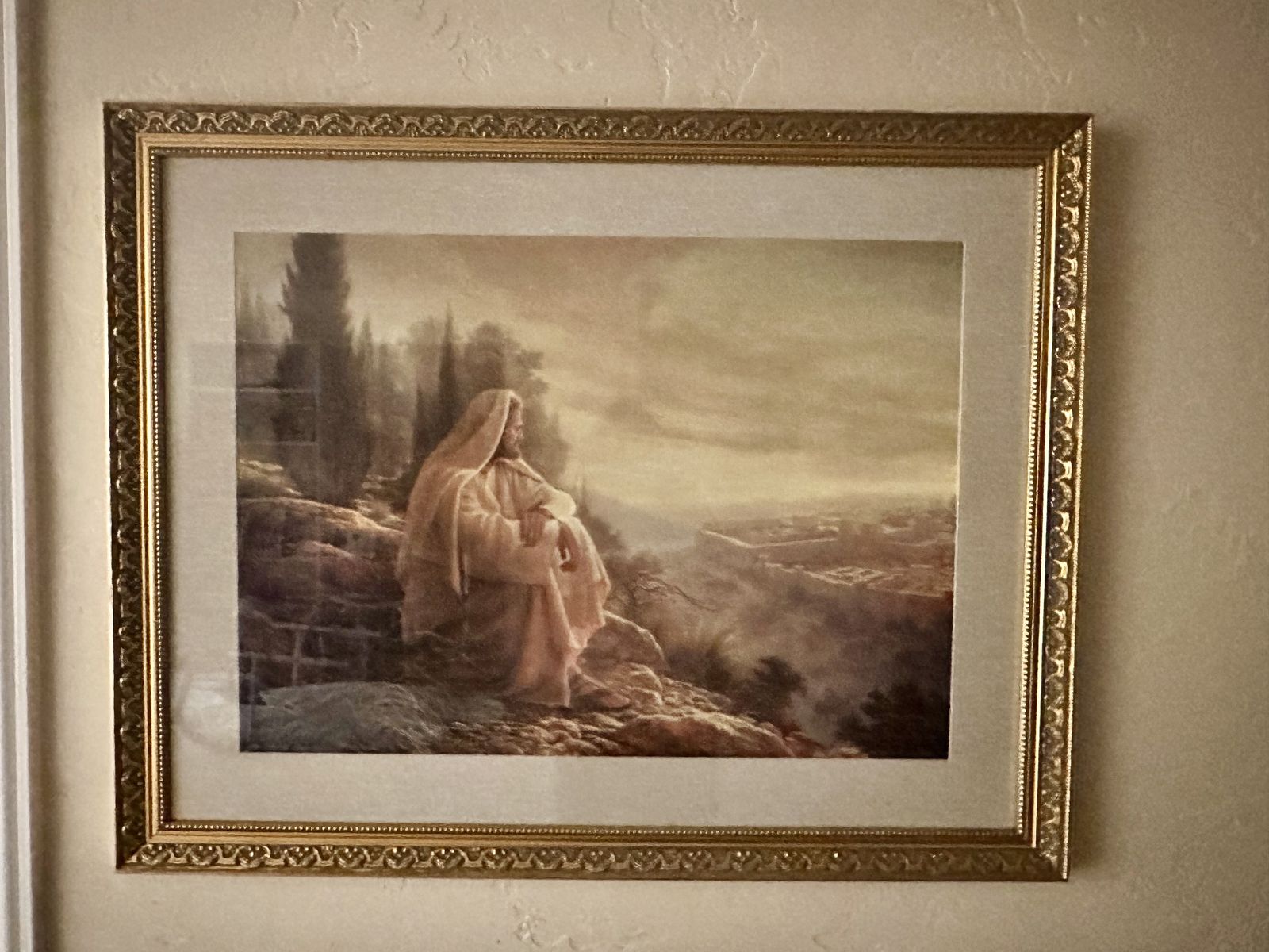 Framed Greg Olsen “Oh Jerusalem” Art Print- Gold Frame