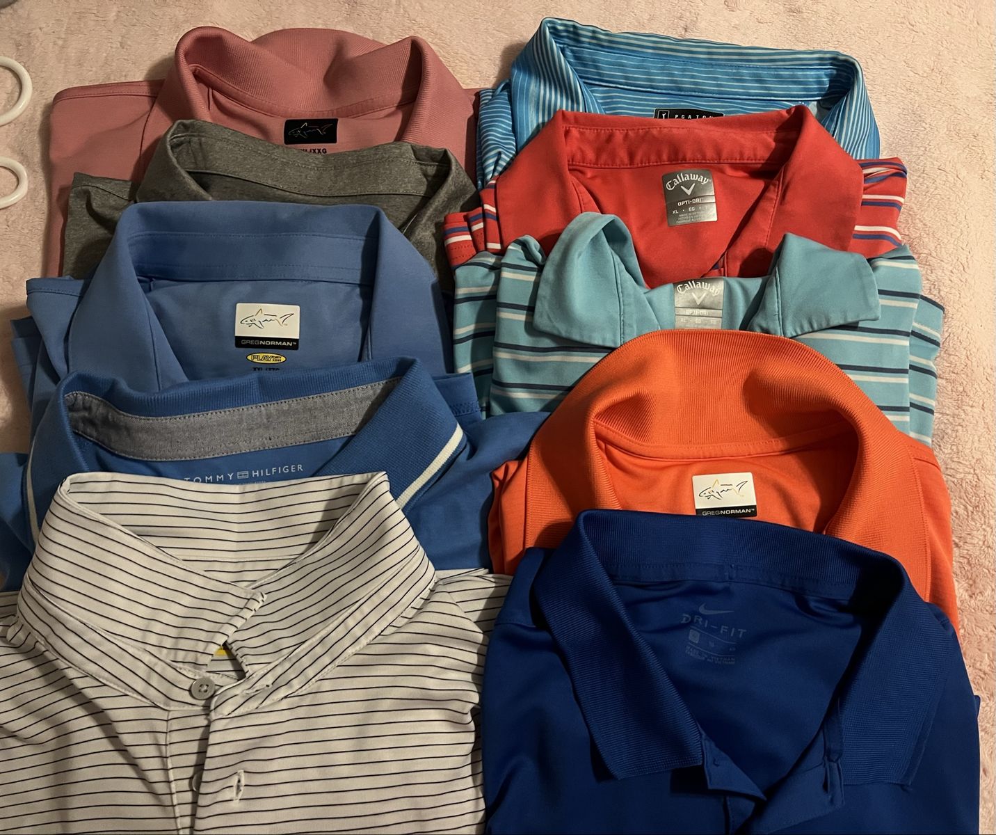 Lot of 10 Men's Golf Polos - Nike, Callaway, Greg Norman, Tommy Hilfiger XL/XXL