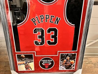 Scottie Pippen Framed Auto Jersey COA
