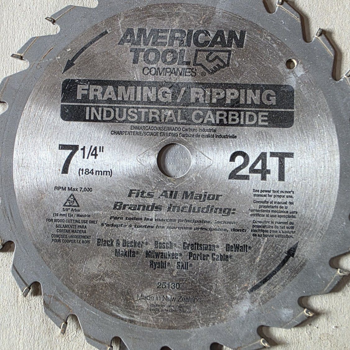 7 1/4 saw blades