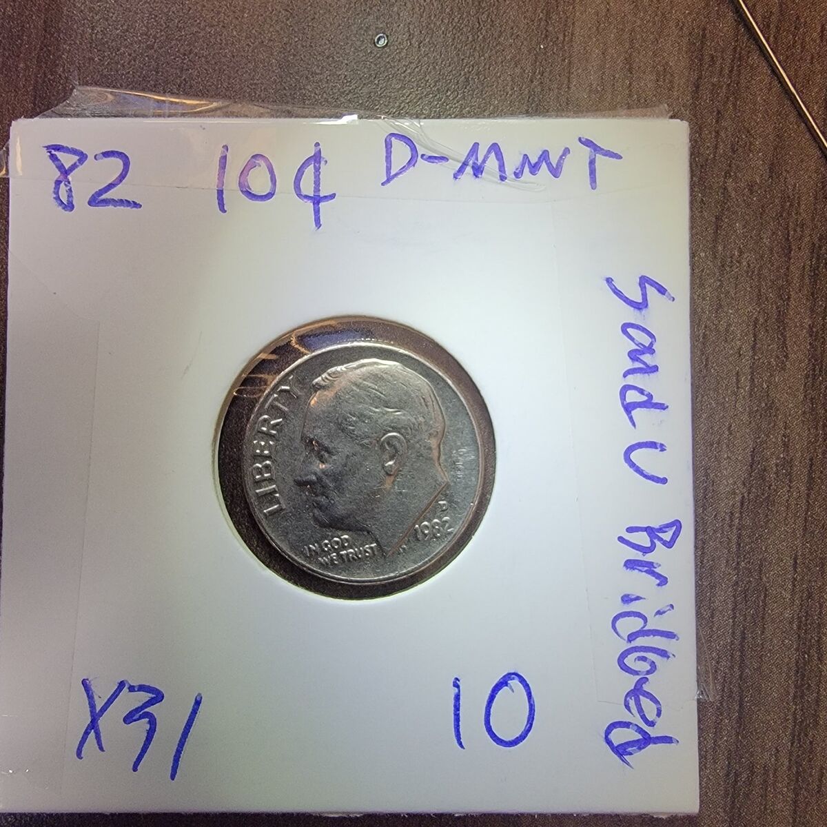 1982 dime bridged s and u.