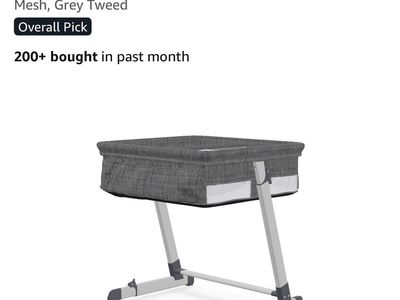 Simmons Kids By The Bed City Sleeper Bassinet for Twins - Grey Tweed