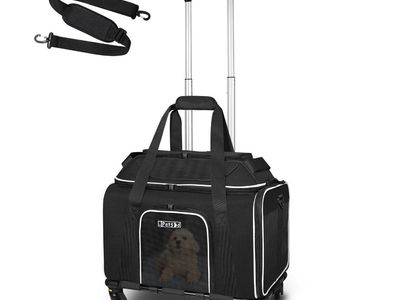 Top-Expandable Pet Carrier with Wheels 18x11x11 in