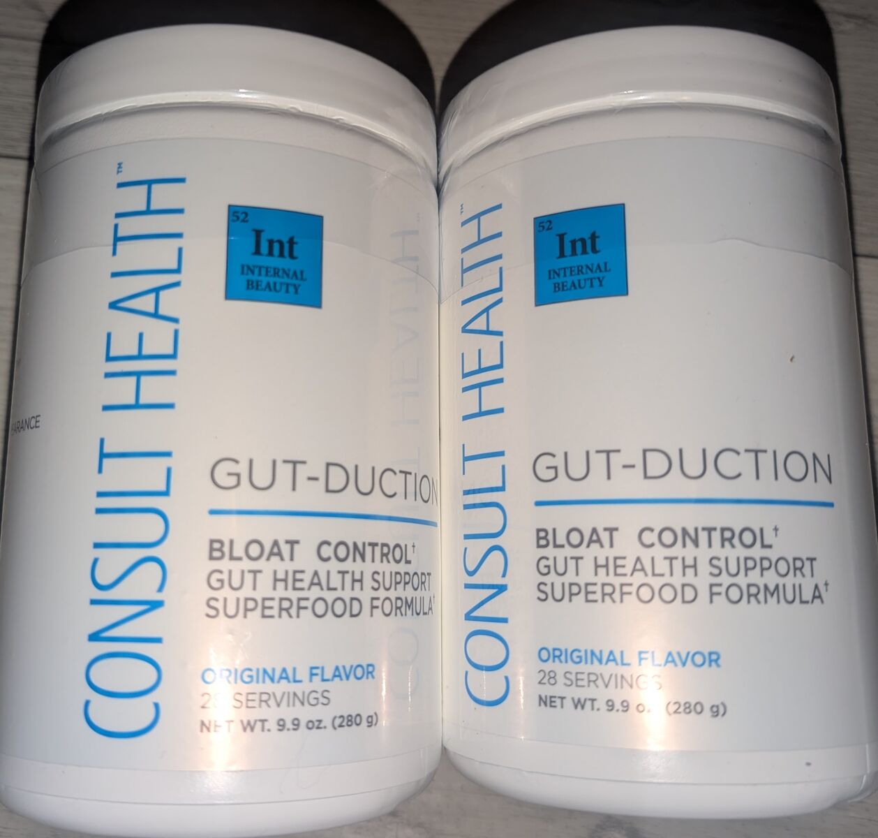 $80 Value CONSULT HEALTH GUT DUCTION 2 BOTTLES Bloat Control Superfood Formula