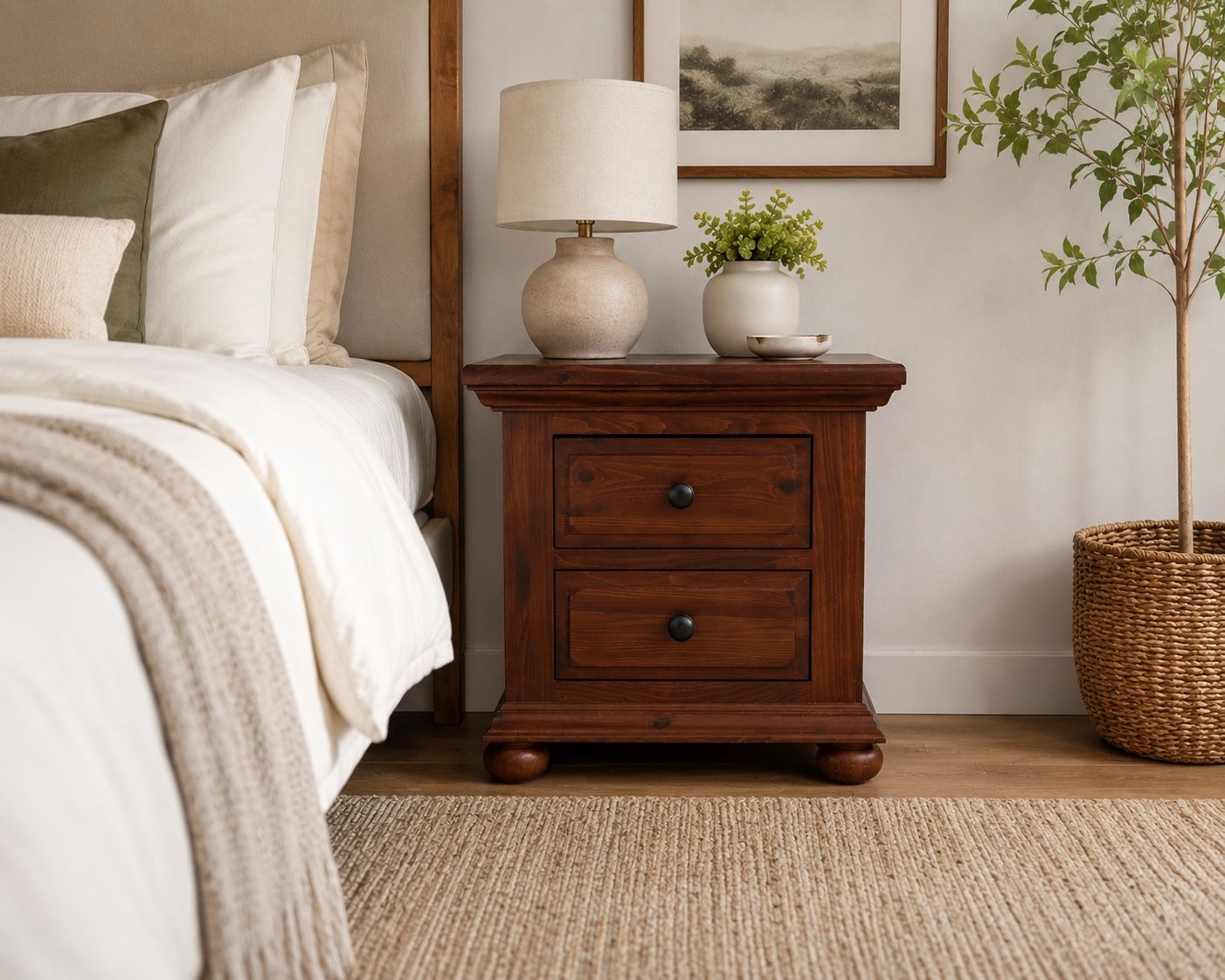 Broyhill Quality Furniture Wood 2-Drawer Nightstand / Accent Table