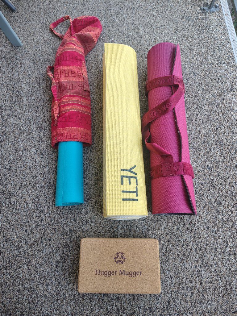 yoga mats and block