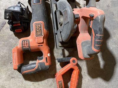 BLACK+DECKER Cordless Power Tool Kit: Reciprocating Saw, Circular Saw, Handle, Charger - Lithium