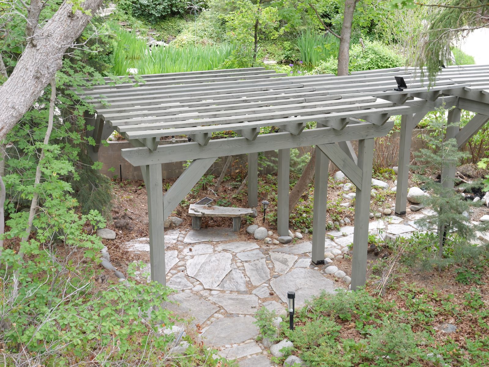 Redwood Pergola and Swing Chair