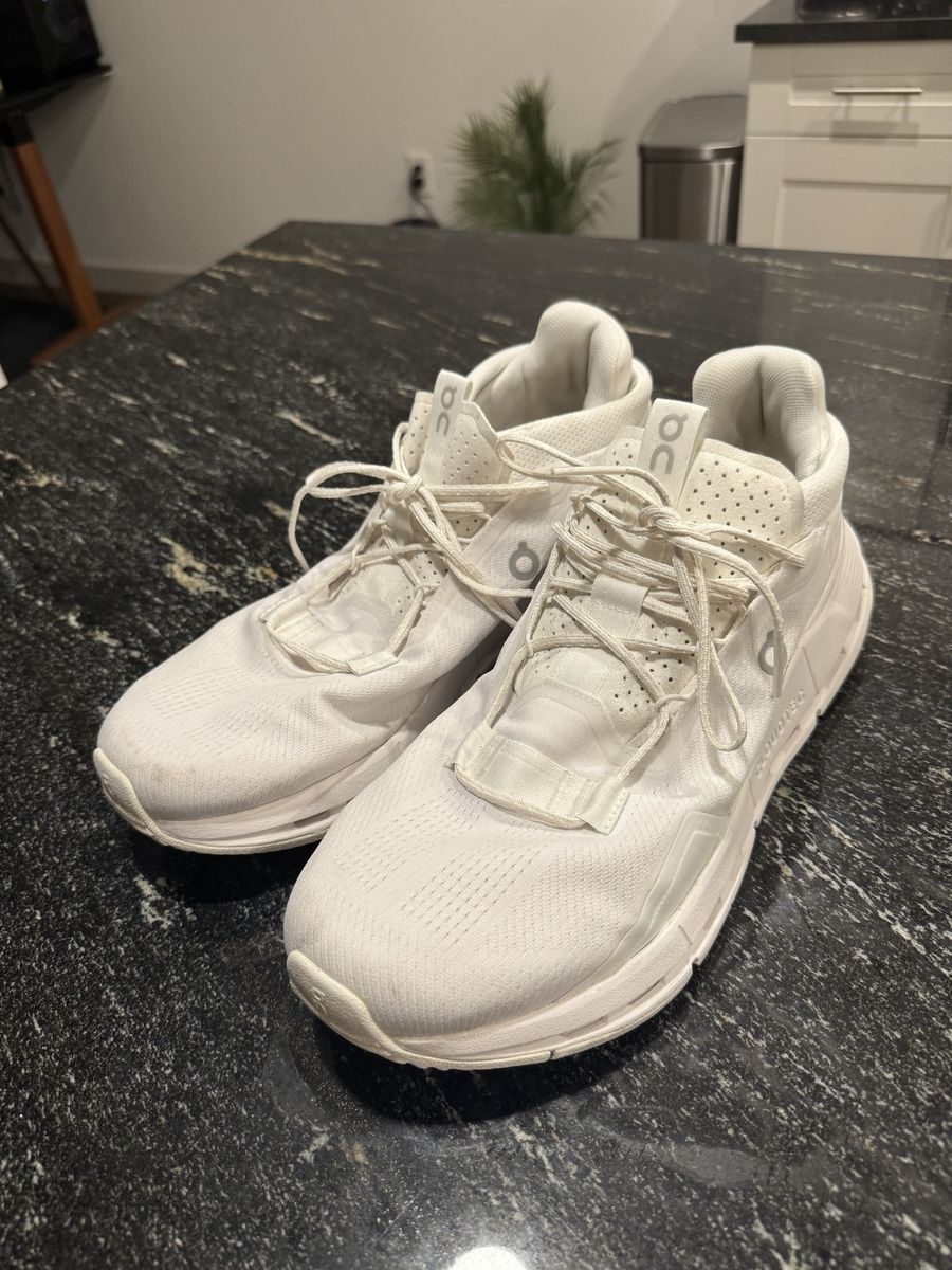On CloudTec White Running Shoes, Men's Size 12 - Lightweight & Comfortable