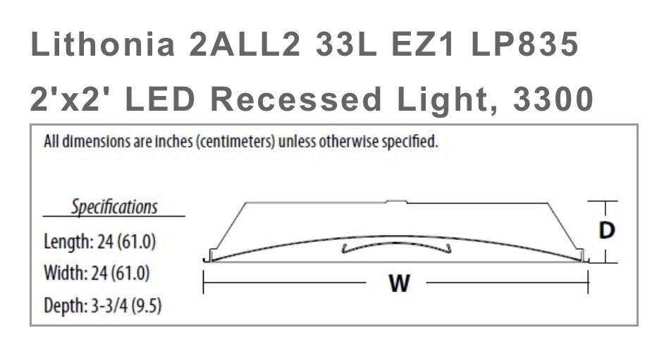 Lithonia 2ALL2 33L EZ1 LP835 2'x2' LED