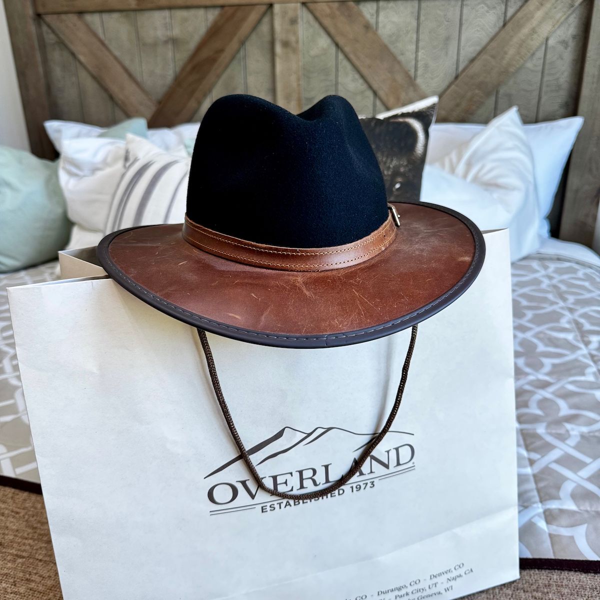 Overland Pinnacle Wool & Leather Fedora Hat - Size Medium (Like New)