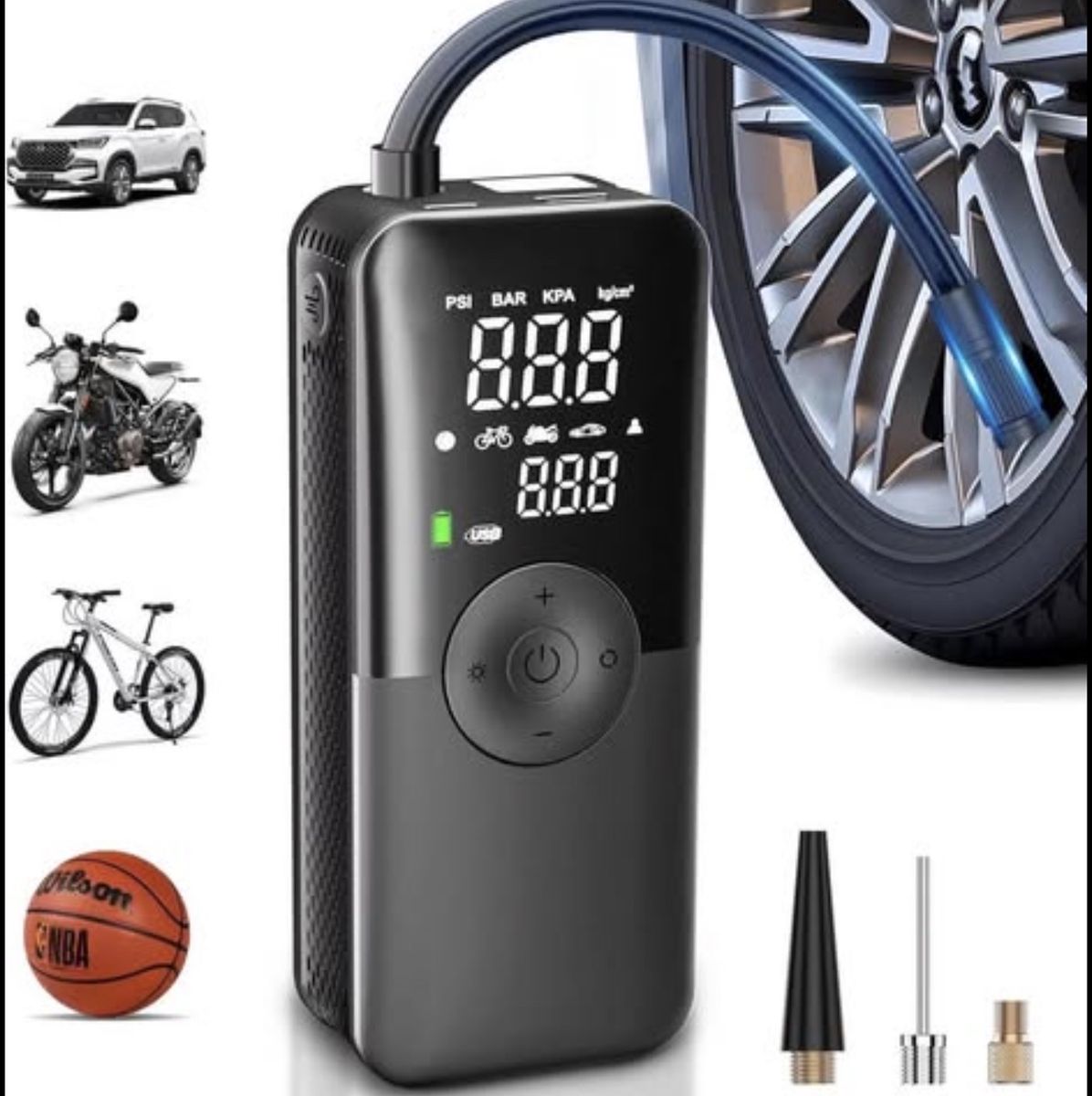 NEW Carsun Portable Tire Inflator Power Bank Cordless G Mini Black Type C Output
