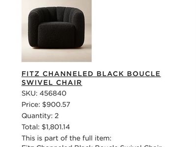 CB2 Black Swivel Chair