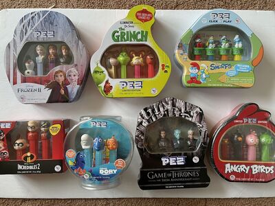 New! 7 Collectible Pez Tins