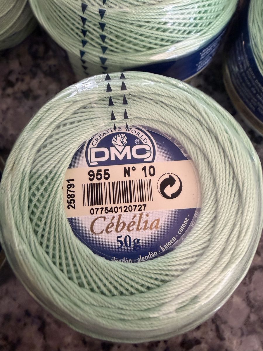 DMC Cebelia Crochet Cotton Thread Size 10, Light Green, 50g (7 Skeins)