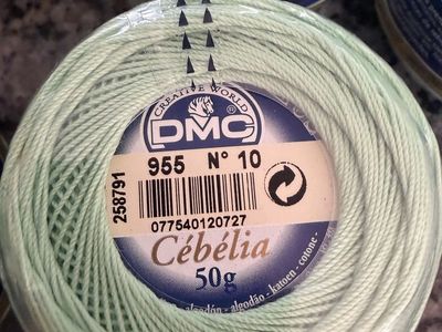 DMC Cebelia Crochet Cotton Thread Size 10, Light Green, 50g (7 Skeins)