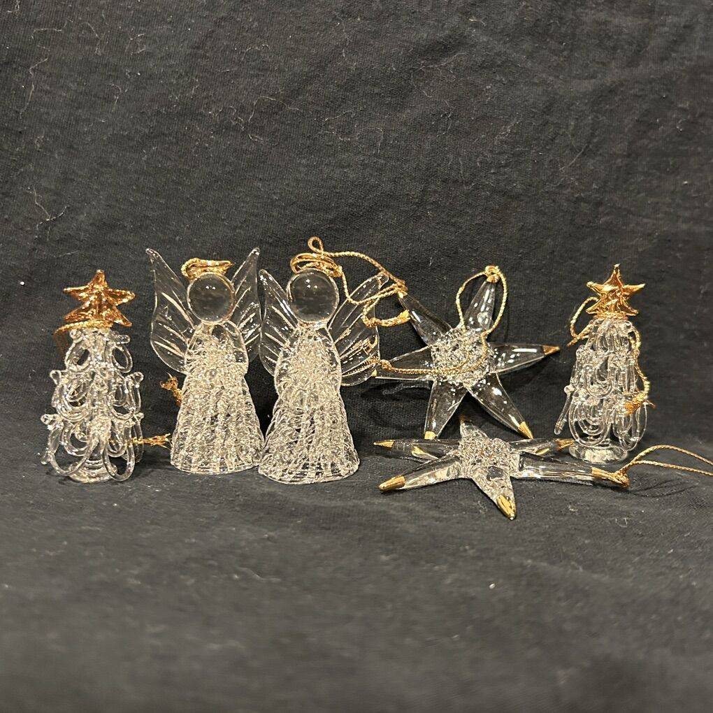 Spun-Glass Christmas Ornaments Hand-Made Imported