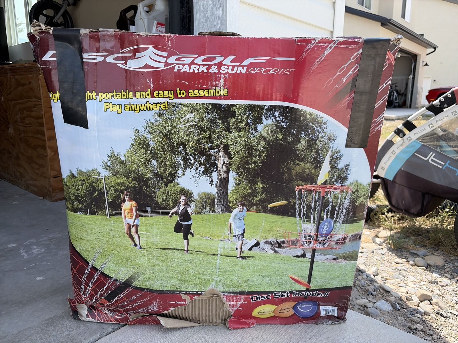 Park & Sun Sports Disc Golf Basket Target Set with Disc Set - Portable & Easy Assembly
