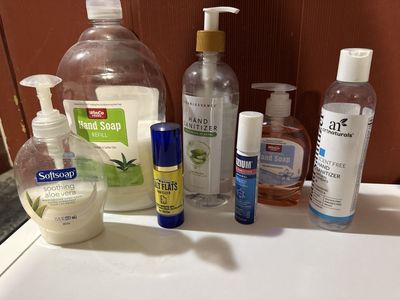 Assorted Hand Soaps & Sanitizers - Softsoap, WinCo, Pearlessence, ArtNaturals, Ocium, Salt Flats
