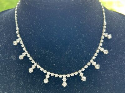 Vintage Y2K Rhinestone Choker Necklace