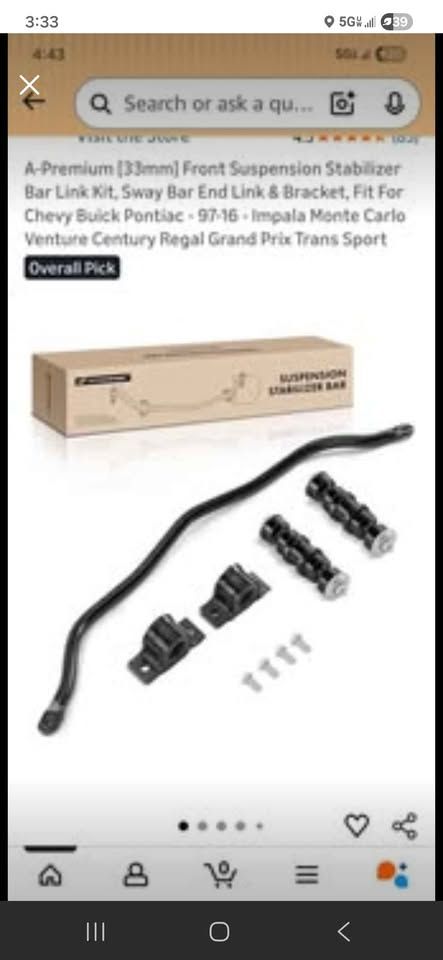 Chevy front suspension stabilzer