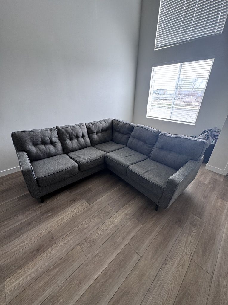 Gray sectional couch