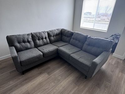 Gray sectional couch