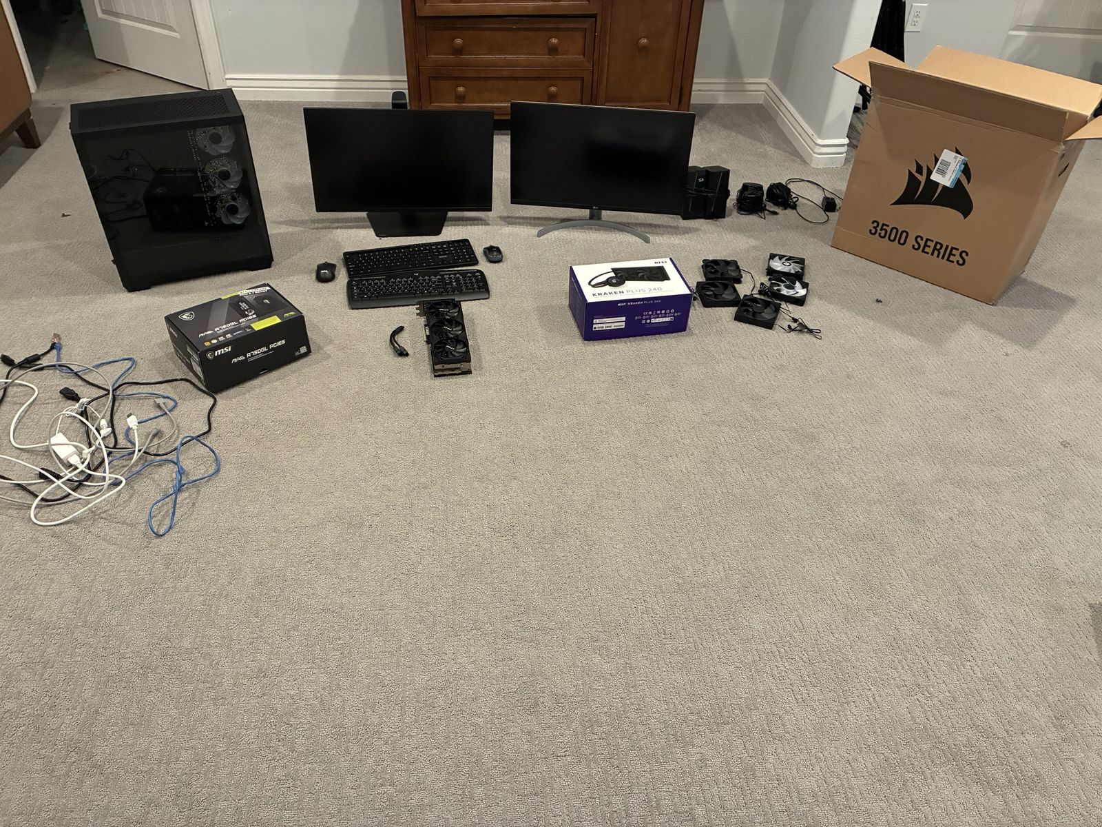 Pc Parts 4070ti GPU Nzxt Aio Lg Samsung Monitor