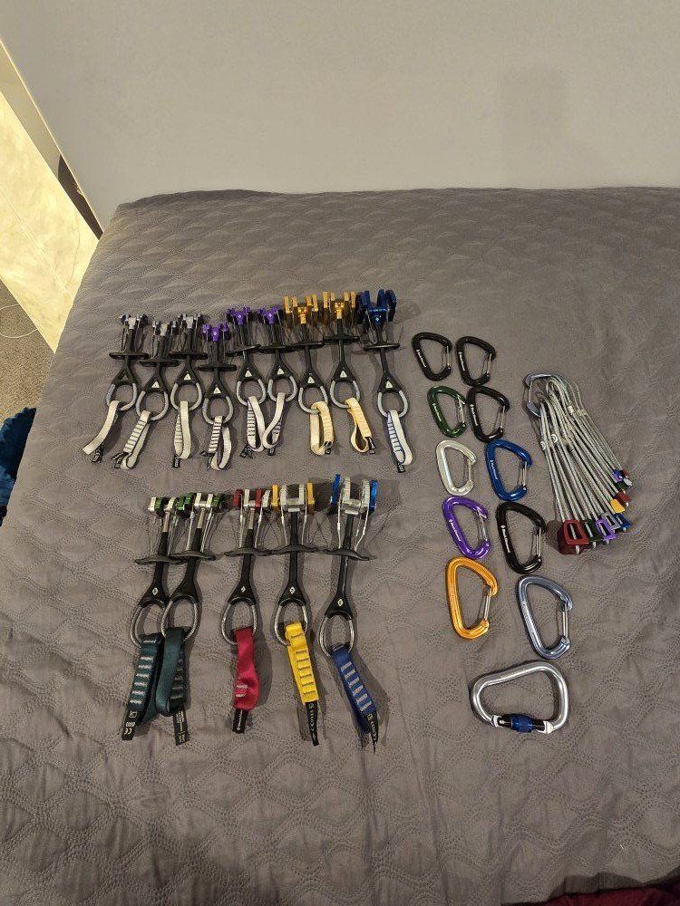 Cams, Carabiner's, and Stoppers