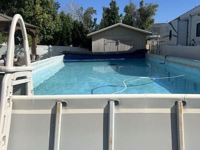 Large 32x16 Above Ground Salt Water Pool with Sand Filter & Vacuums