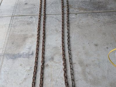 Heavy Duty Steel Tow Chains with Hooks - Used Industrial Rigging