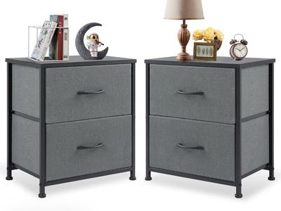 Nightstand set With 2 Fabric Drawers