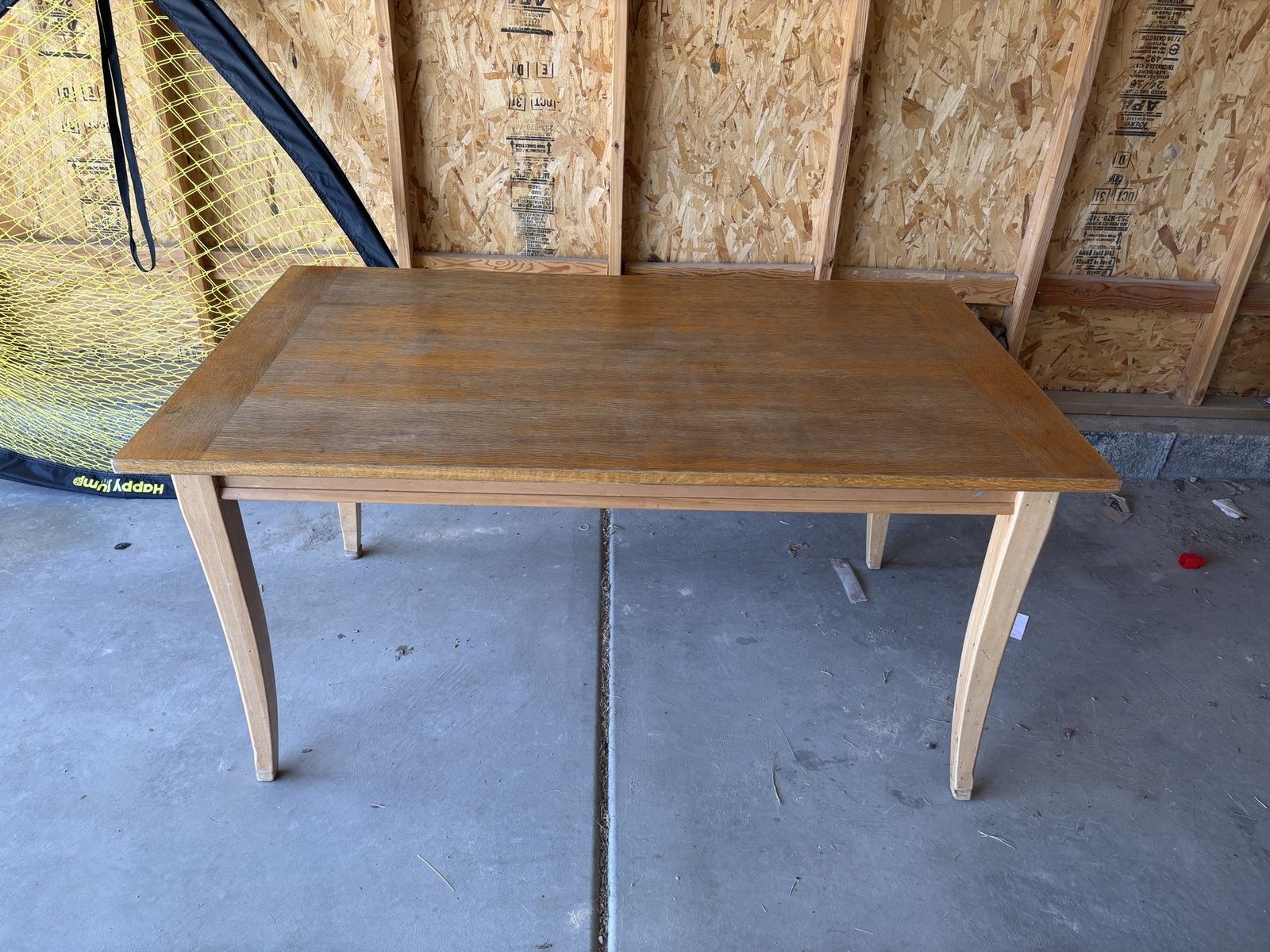 Wooden Dining Table with Rectangular Top and Tapered Legs
