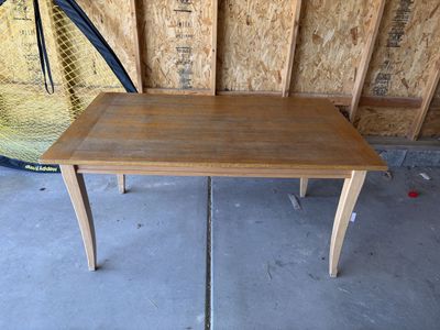 Wooden Dining Table with Rectangular Top and Tapered Legs